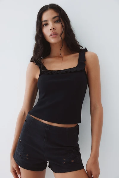 Ruffle-Trimmed Tank Top