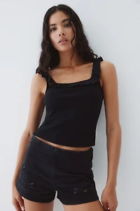 Ruffle-Trimmed Tank Top