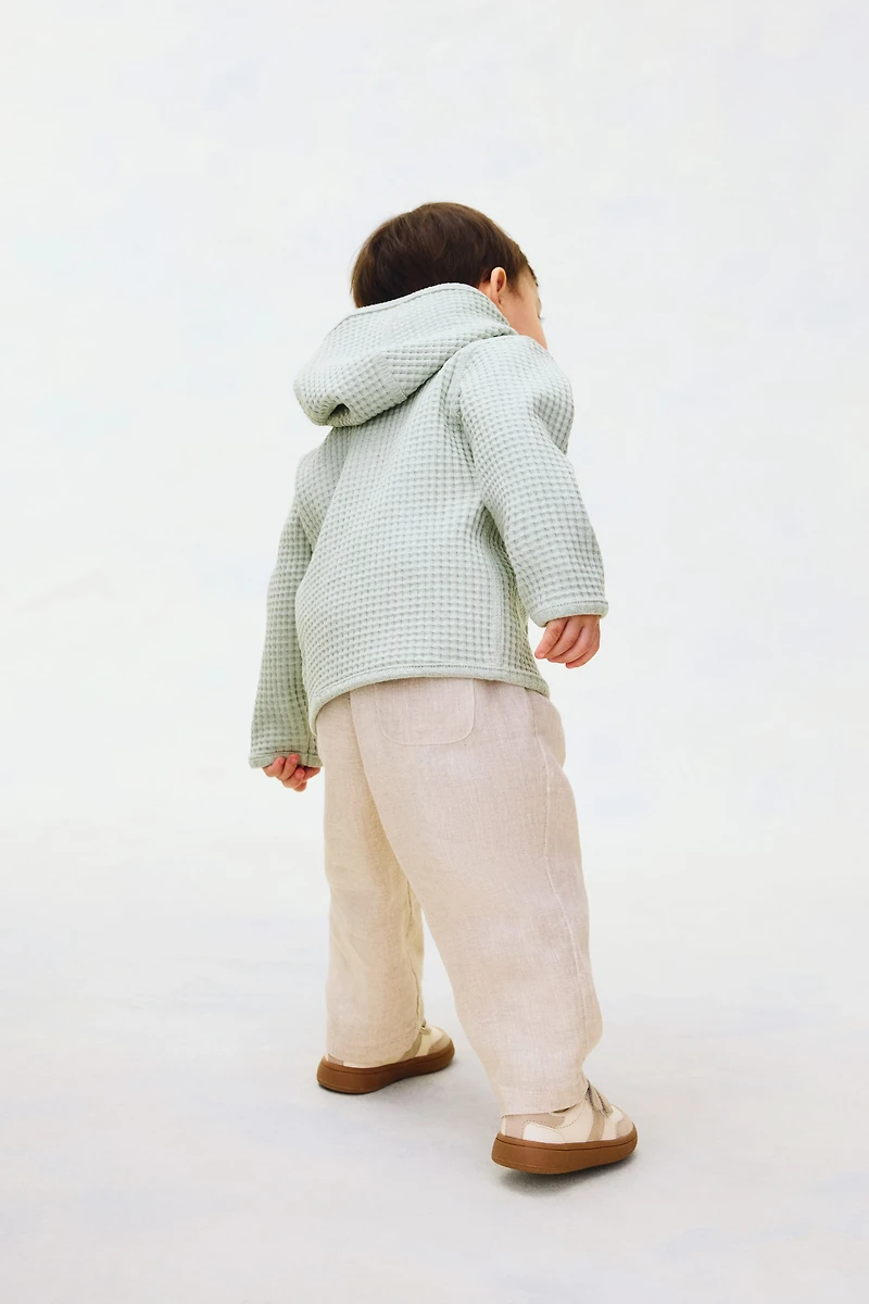 Waffled Cotton Cardigan