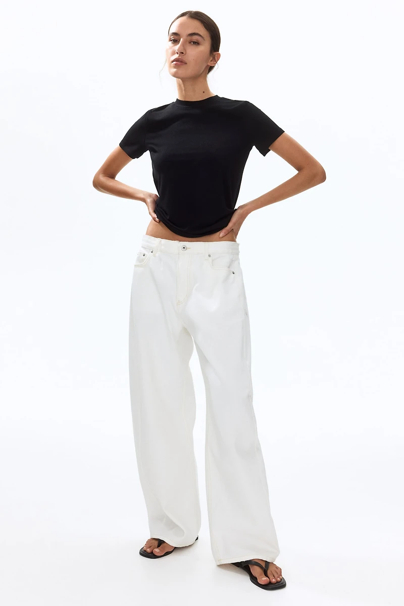 Ribbed Viscose T-Shirt