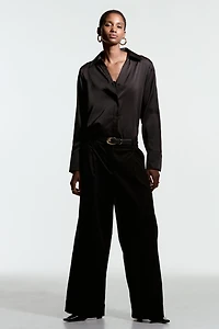 Wide-Leg Corduroy Pants