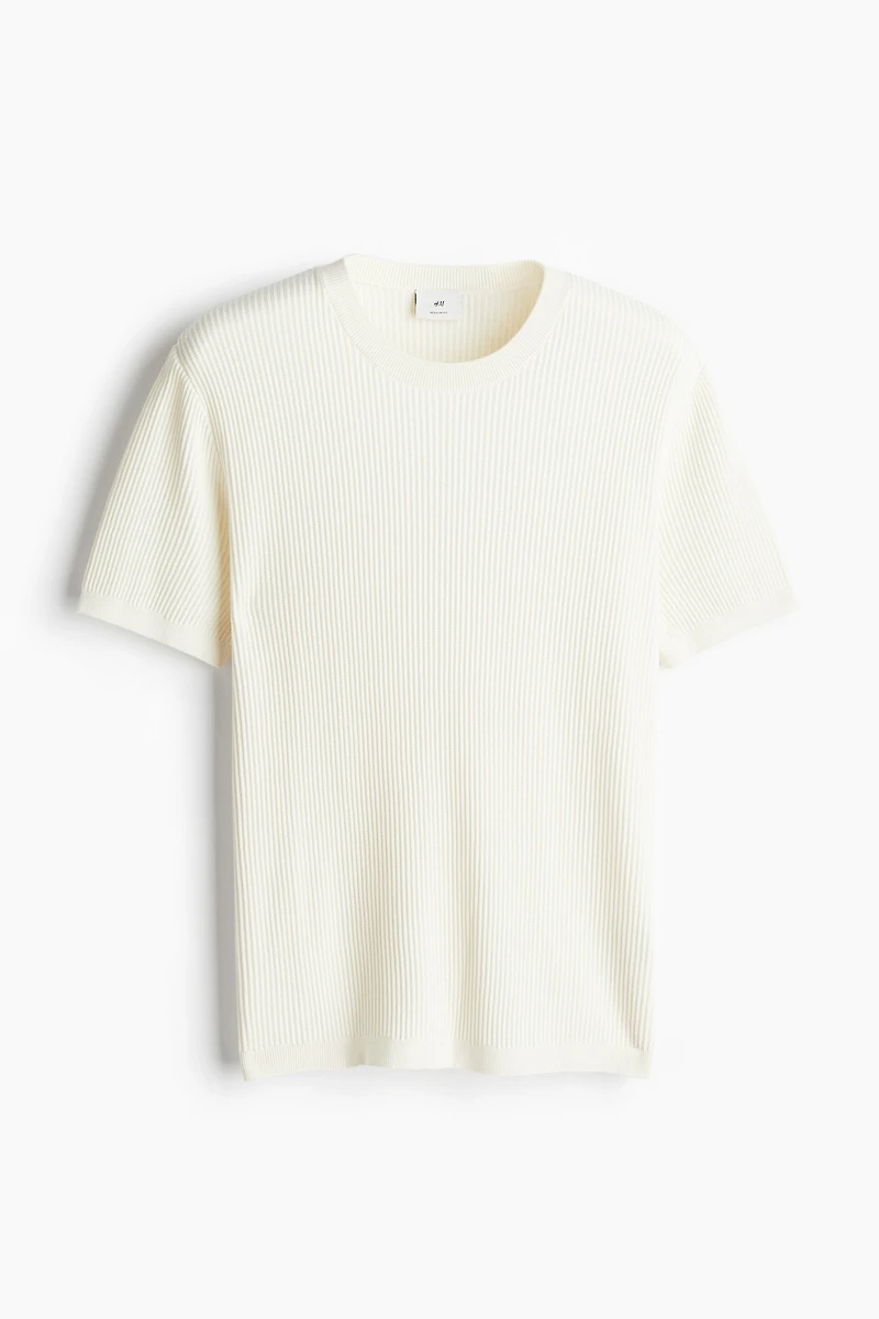 T-shirt Coupe Classique en tricot côtelé