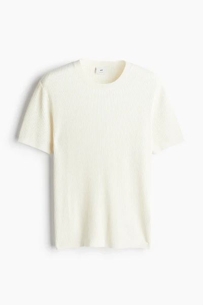 Regular Fit Rib-Knit T-shirt