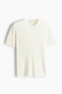 T-shirt Coupe Classique en tricot côtelé
