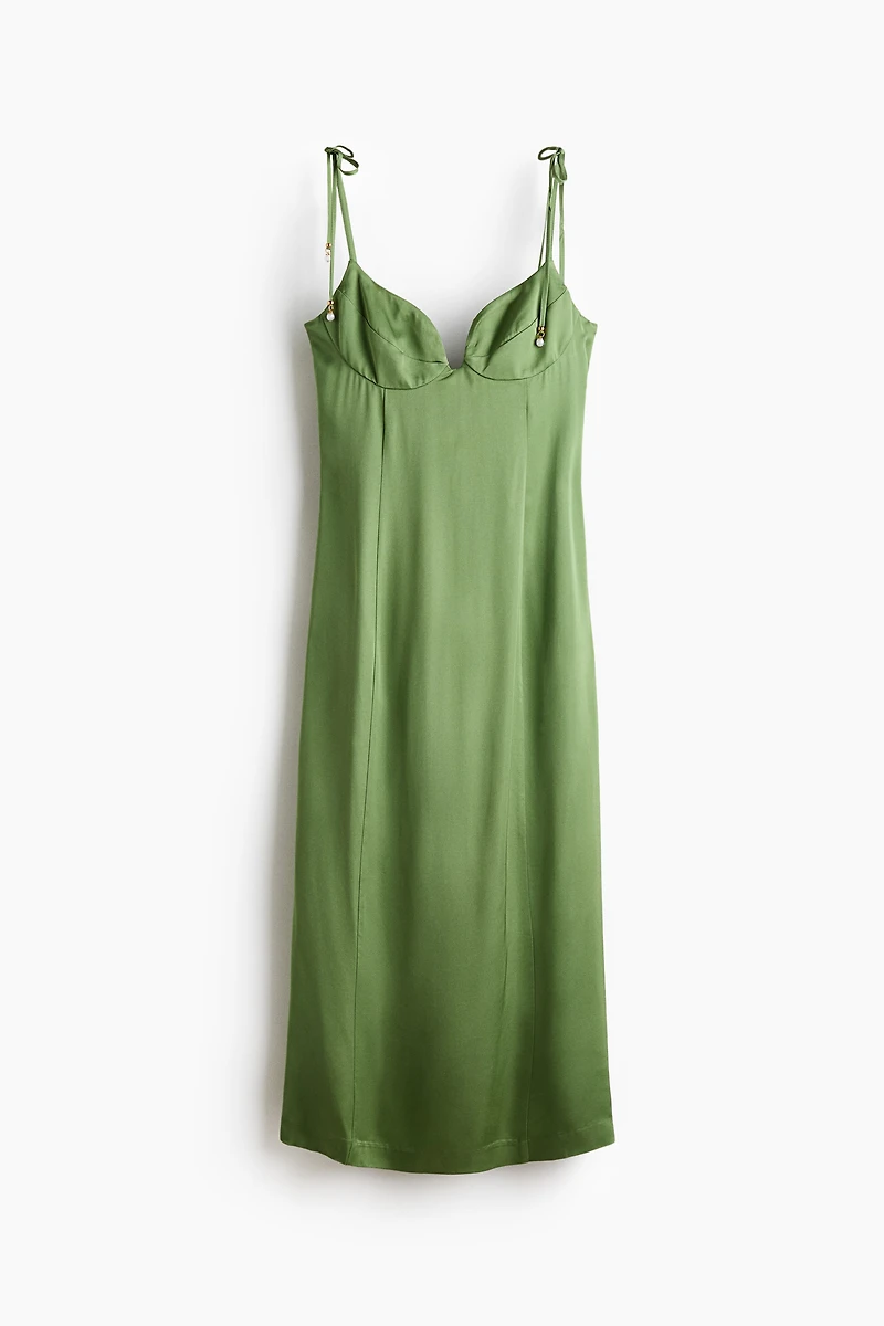 Tie-Strap Satin Dress