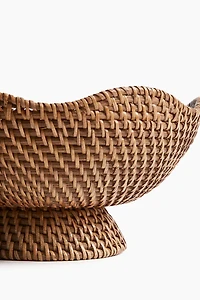 Footed Rattan Bowl