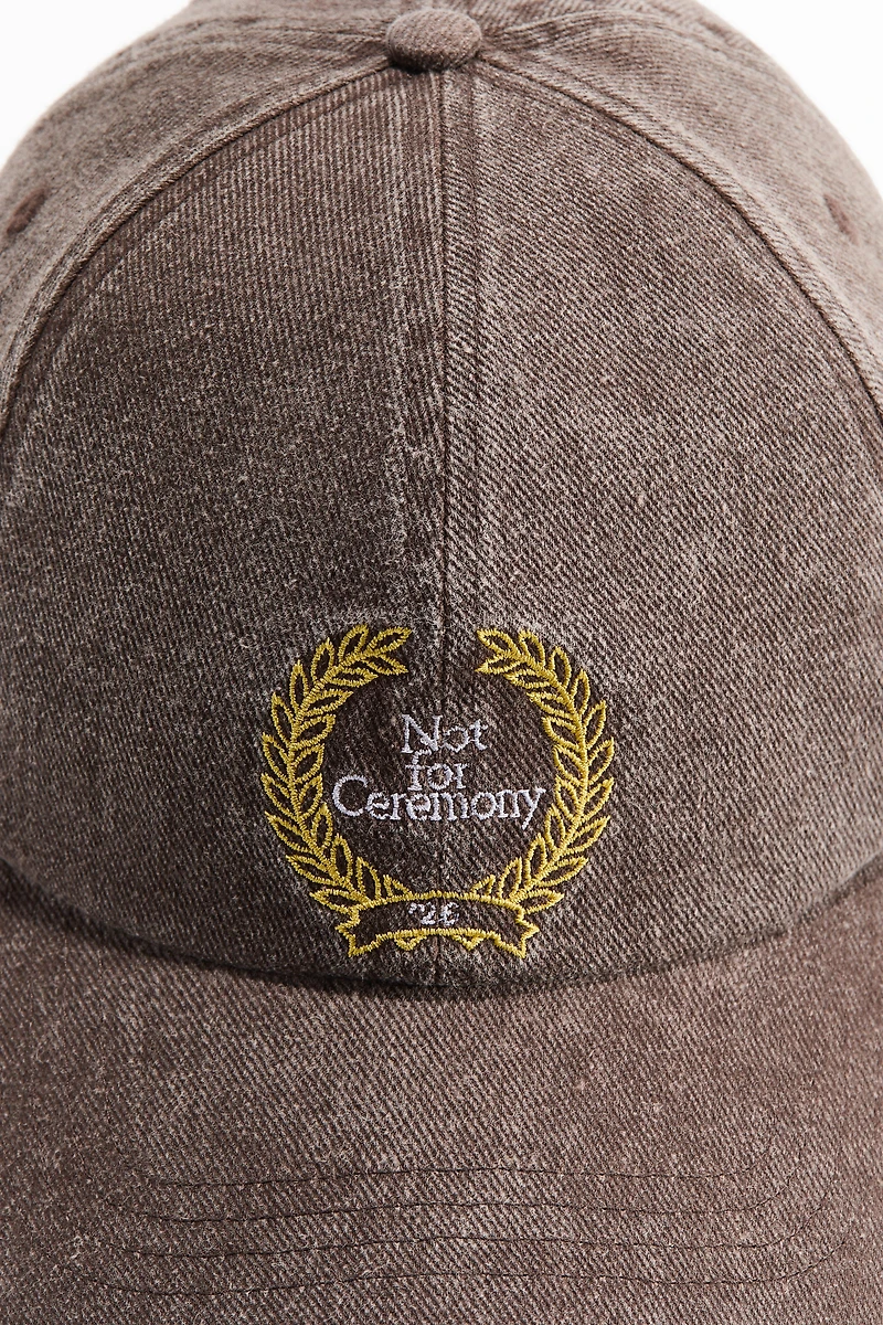 Cotton Twill Cap with Motif
