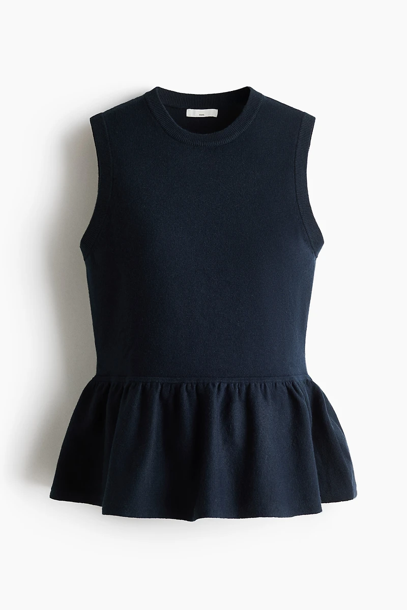MAMA Fine-Knit Peplum Top