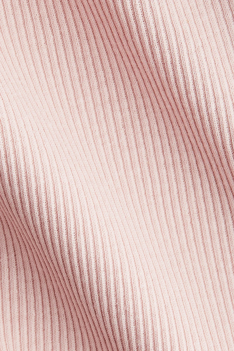 Rib-Knit Dress with Ruffles