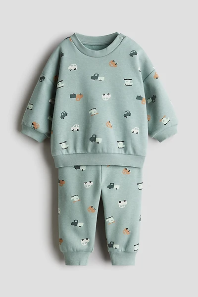 2-Piece Printed Brushed-Inside Sweatsuit
