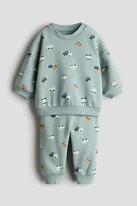 2-Piece Printed Brushed-Inside Sweatsuit