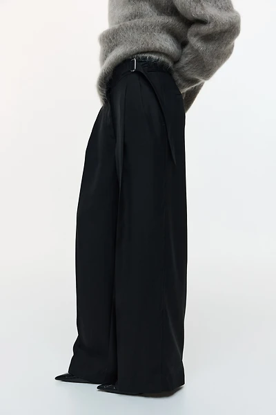 Wide-Leg Pants with Belt Detail