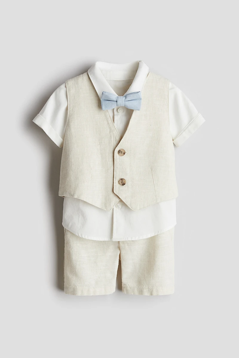 4-Piece Linen-Blend Dressy Set