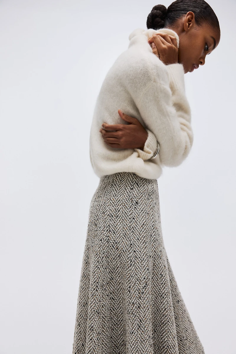 Jupe en tissu à chevrons