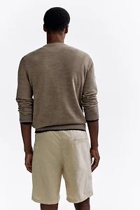 Regular Fit Linen-Blend Shorts