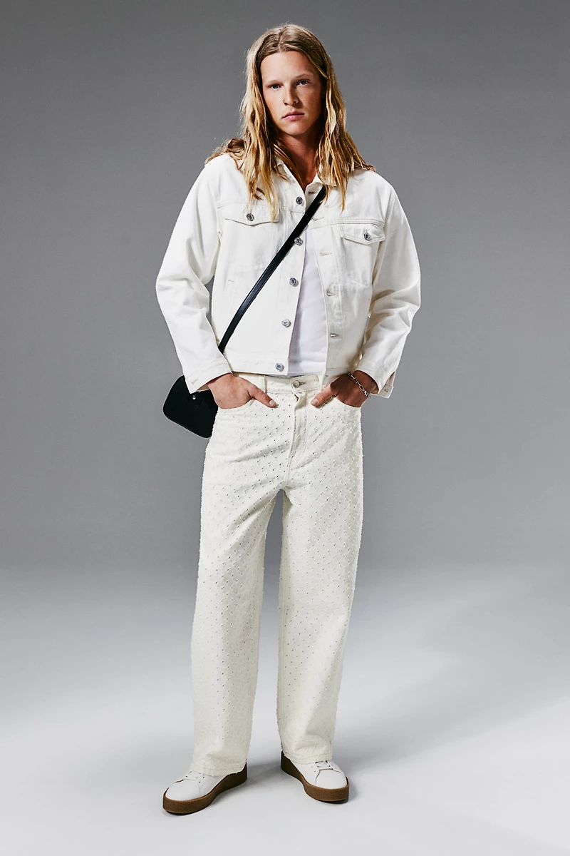 Jeans ample à motifs