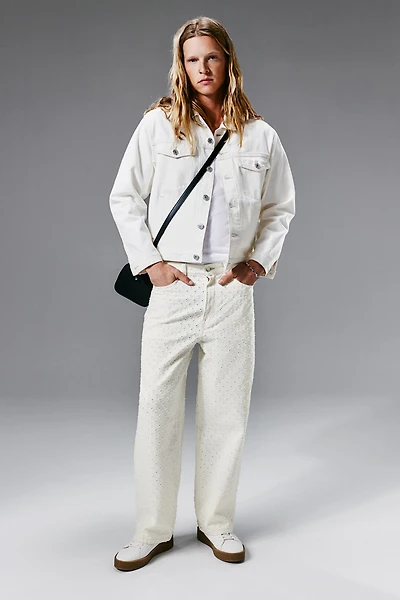 Jeans ample à motifs