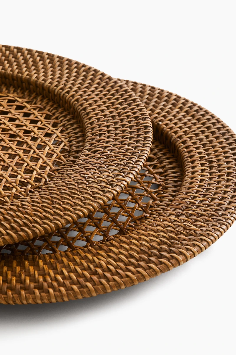 2-Pack Rattan Charger Plates