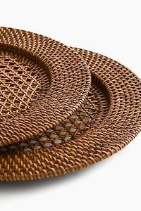 2-Pack Rattan Charger Plates