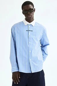Relaxed-Fit Embroidered-Motif Cotton Shirt