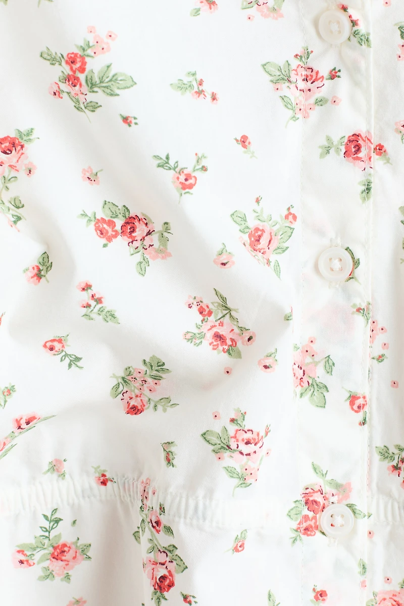 Puff-Sleeved Cotton Seersucker Blouse