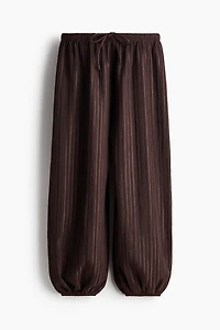 Textured Balloon-Leg Pants