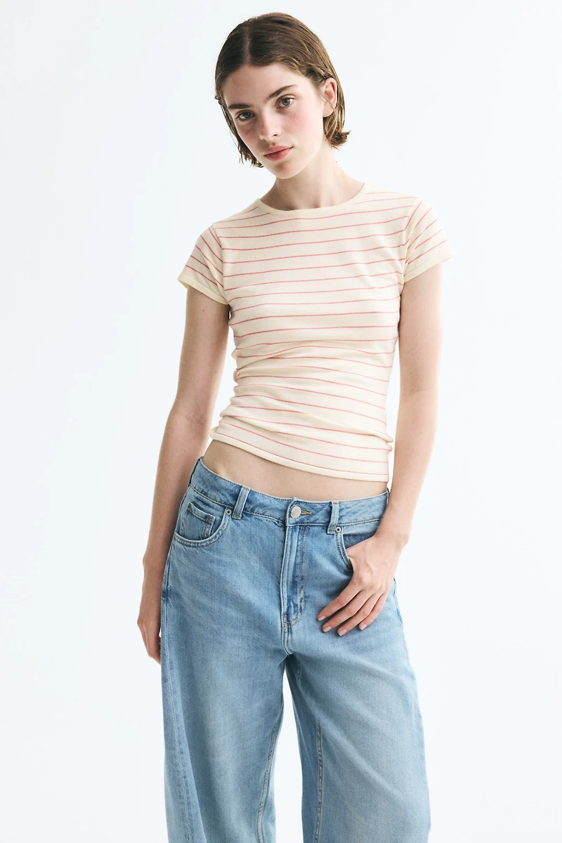 Haut à mancherons en fin tricot
