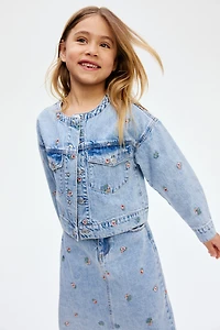 Embroidered-Detail Denim Jacket