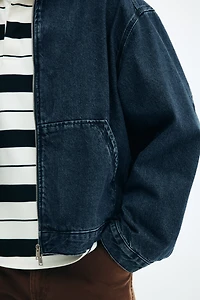 Veste à capuche ample en denim