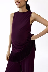 MAMA Asymmetric Fringe-Trimmed Top