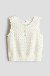 Pointelle-Knit Top