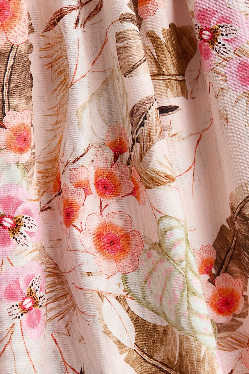 Smocked-Waist Poplin Dress