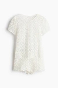 Picot-Trimmed Lace Pajamas