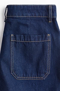 Braided-Trim Denim Shorts