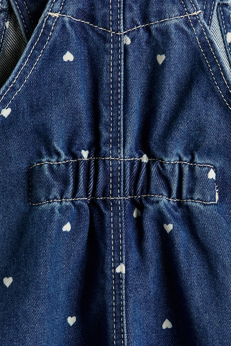 Salopette en denim imprimé