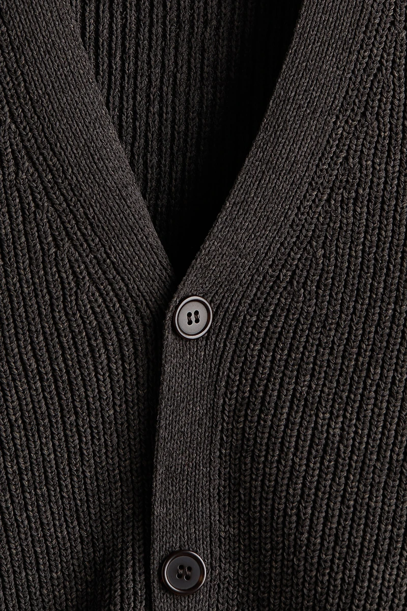 Relaxed Fit Patent-knit chenille cardigan