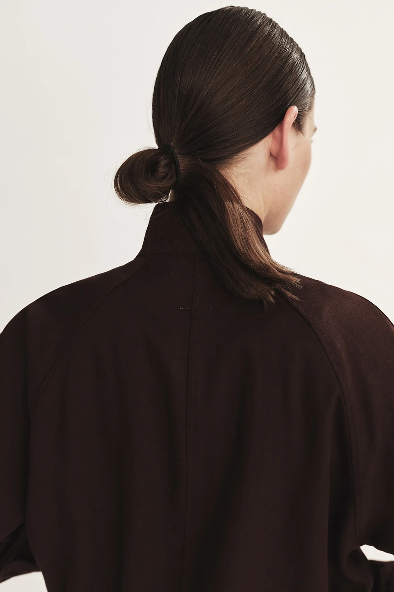 Veste grande taille en lin mélangé