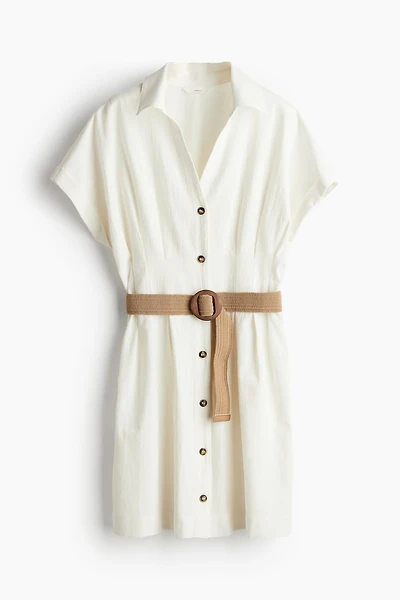 Robe chemisier avec ceinture
