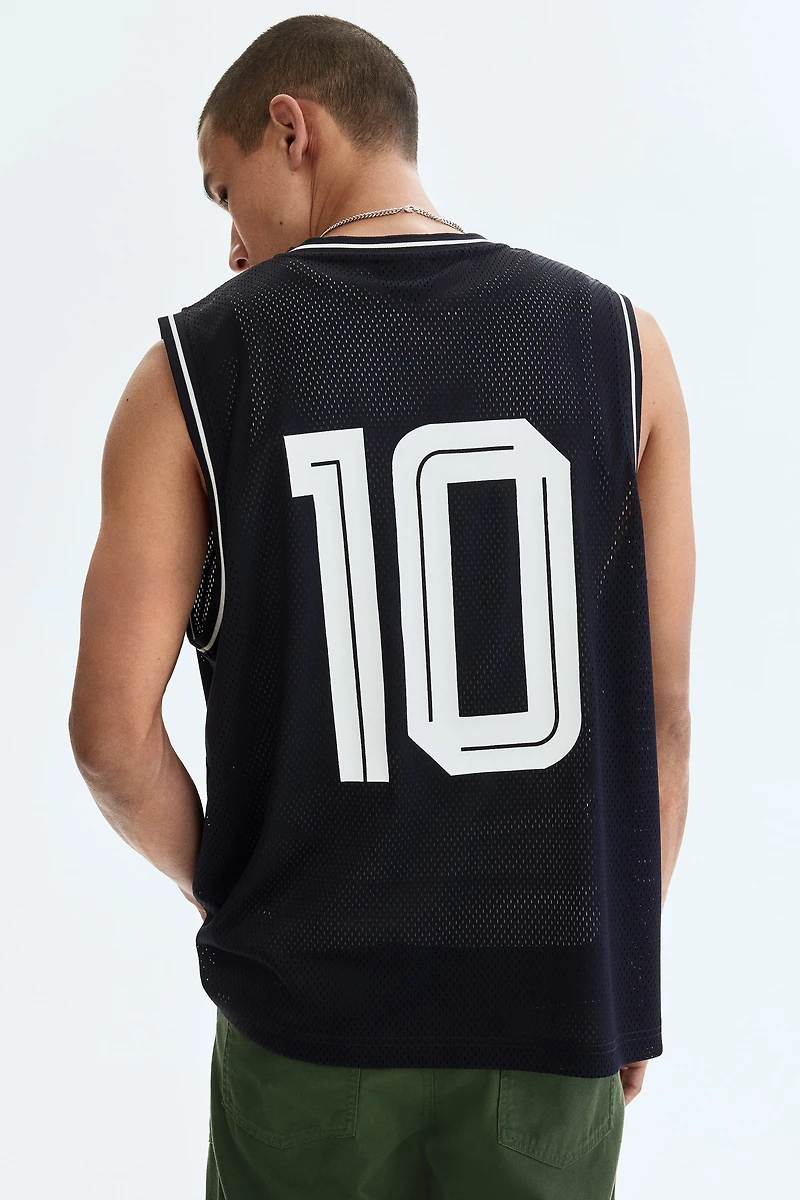 Relaxed Fit Printed mesh vest top