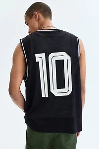 Relaxed Fit Printed mesh vest top