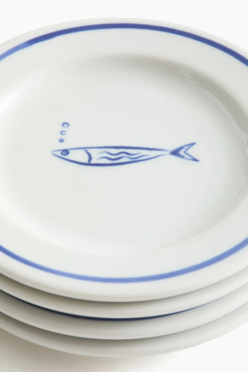 4-Pack Small Porcelain Plates