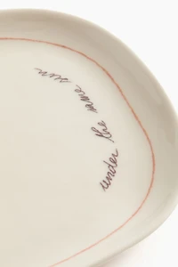 Stoneware Serving Plate with Motif