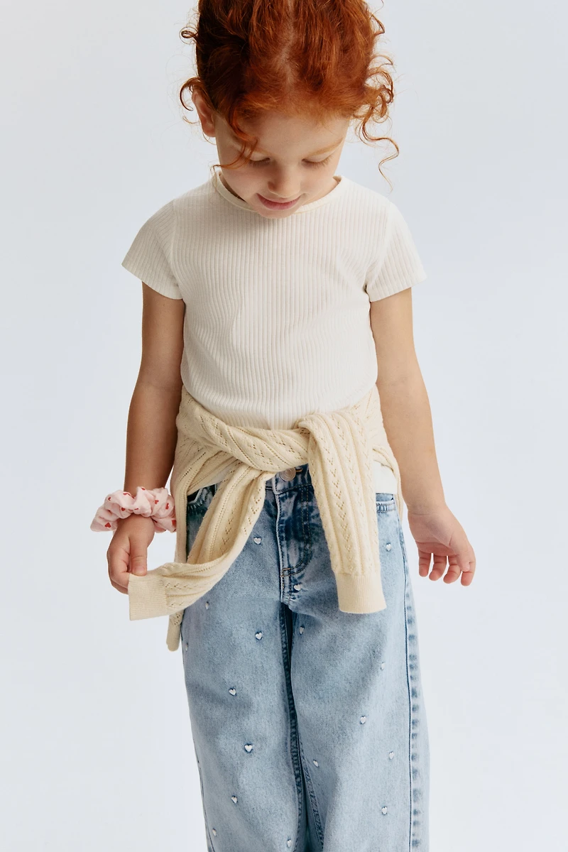 Jean à jambes larges avec motifs