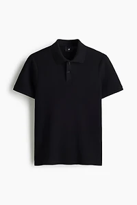 Slim-Fit Waffle-Knit Polo Shirt