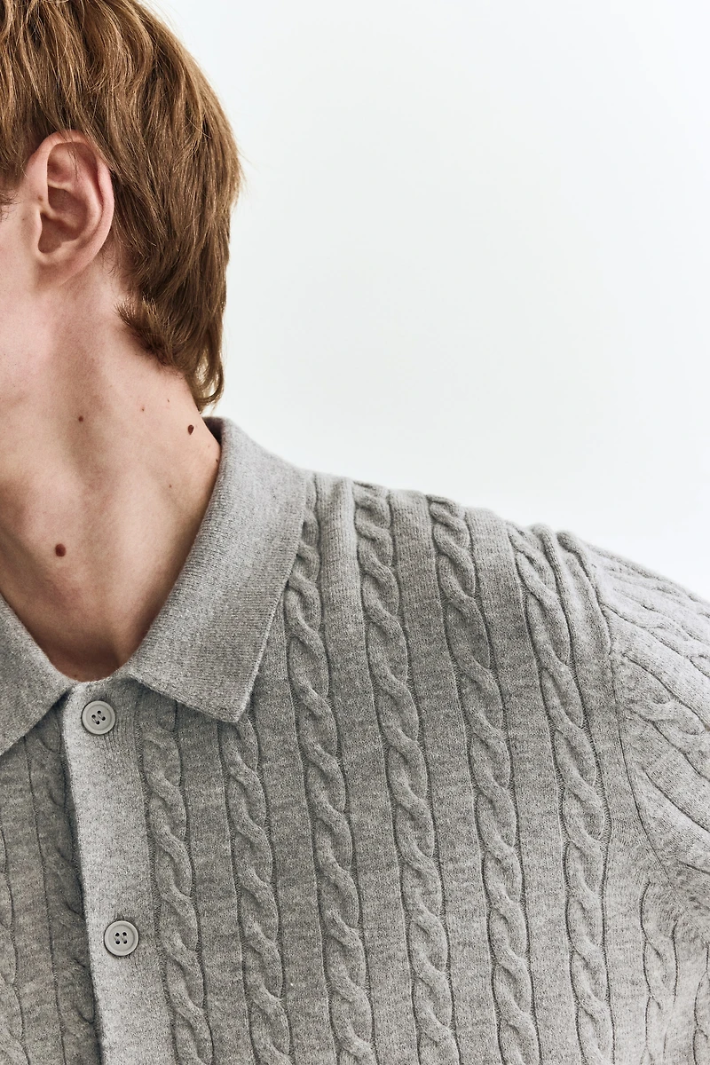 Regular-Fit Cable-Knit Shirt