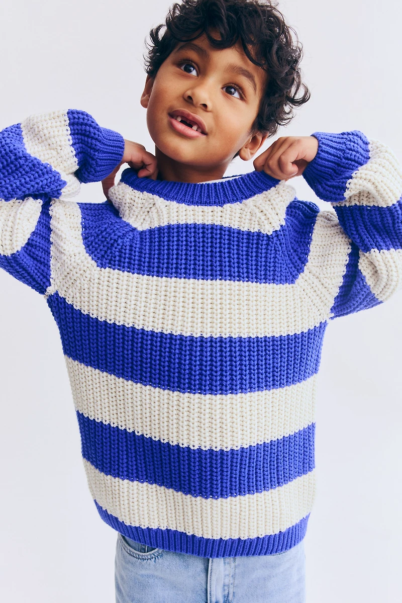 Rib-Knit Cotton Sweater