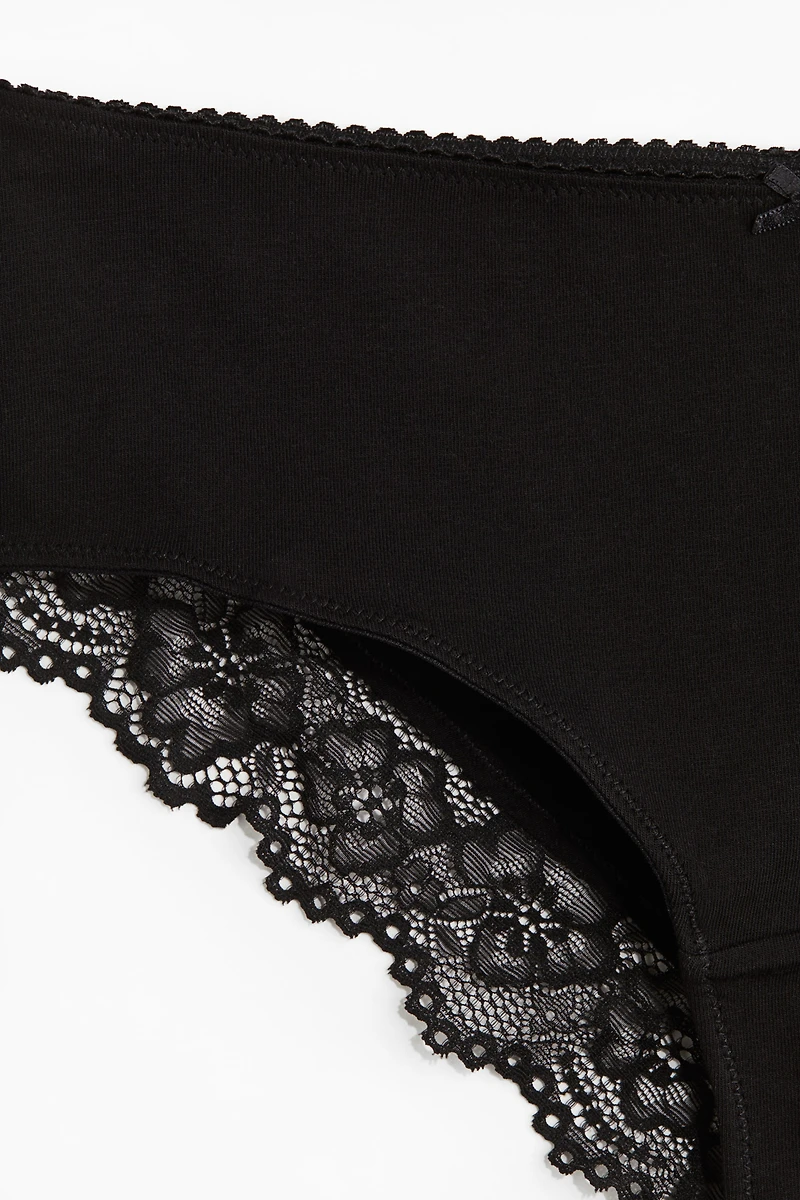 3-pack Cotton and Lace Hipster Briefs
