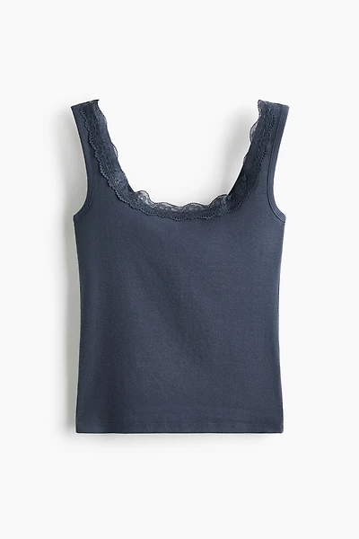 Lace-Trimmed Tank Top