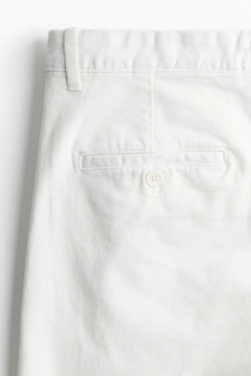 Regular Fit Cropped Cotton Chinos