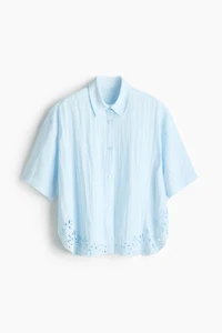 Beach Shirt with Eyelet Embroidery